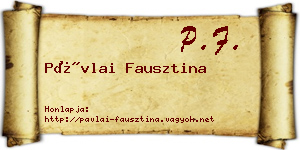 Pávlai Fausztina névjegykártya